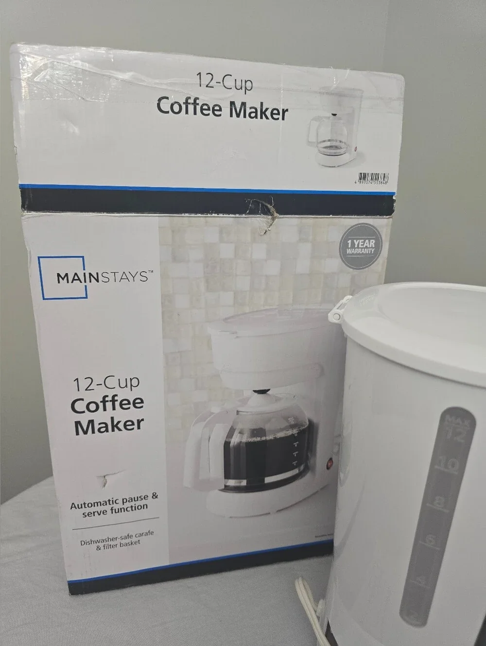 Mainstays 12-Cup Coffee Maker White
